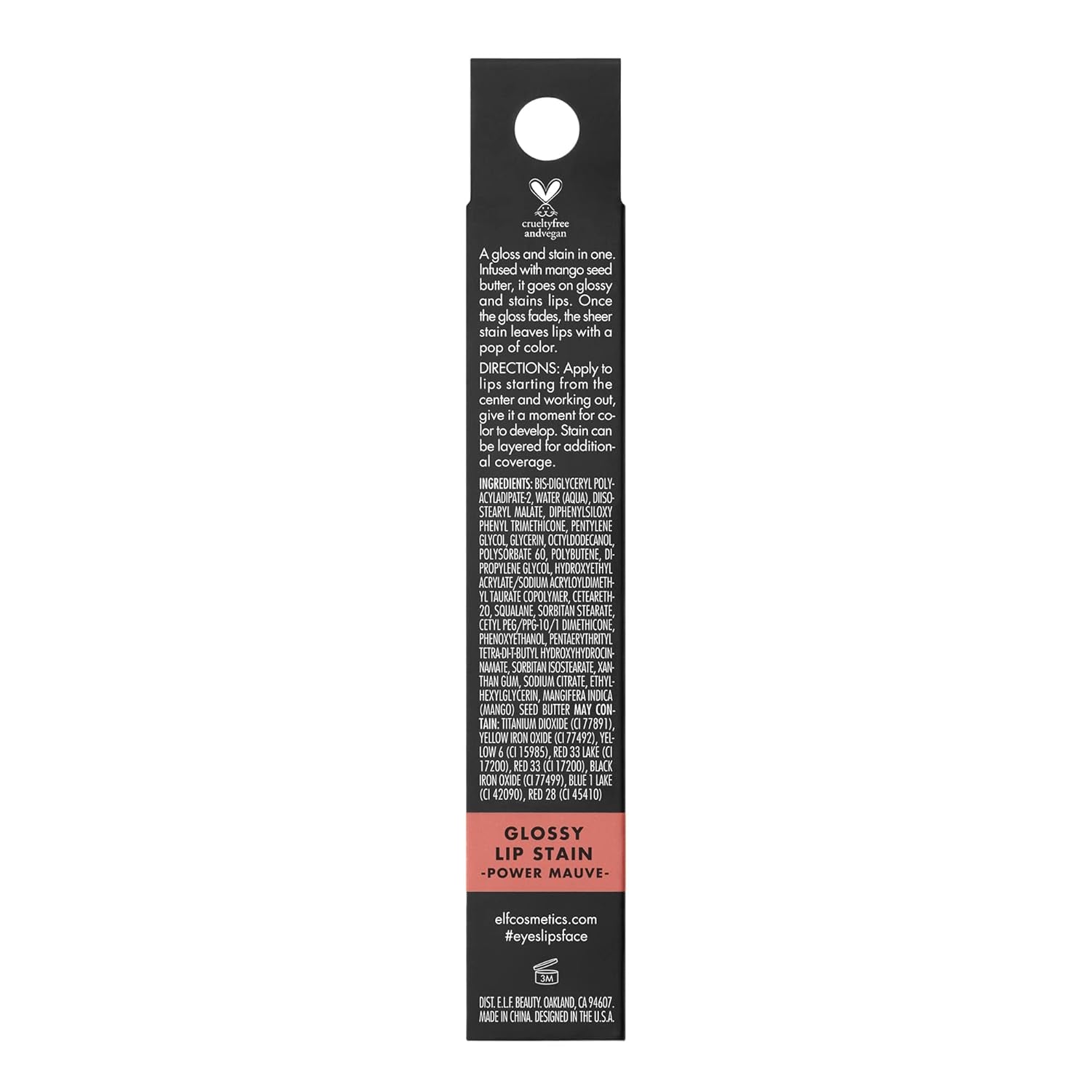 E.l.f. Glossy Lip Stain, Long - Lasting, Lightweight Lip Stain For A Sheer Pop Of Color & Subtle Gloss Finish, Vegan & Cruelty - Free, Power Mauves - MeStore - Elf