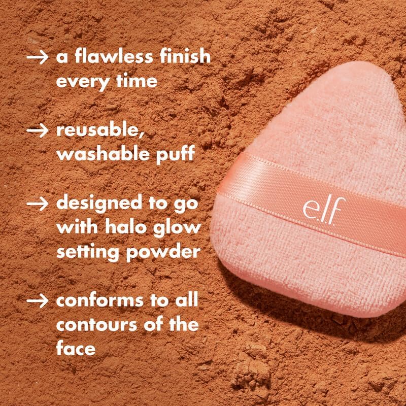 E.l.f. Halo Glow Powder Puff, Soft, Reusable Powder Puff For Applying Loose Or Pressed Powders, Easily Conforms To The Face, Vegan & Cruelty - free - MeStore - Elf
