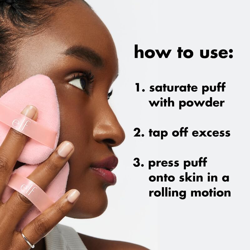 E.l.f. Halo Glow Powder Puff, Soft, Reusable Powder Puff For Applying Loose Or Pressed Powders, Easily Conforms To The Face, Vegan & Cruelty - free - MeStore - Elf