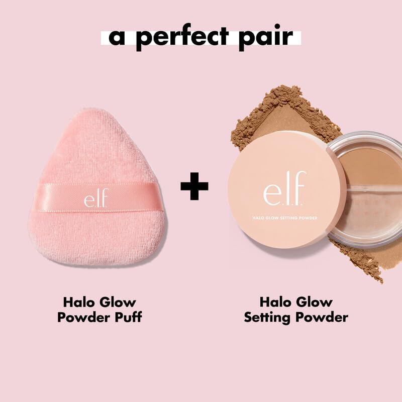 E.l.f. Halo Glow Powder Puff, Soft, Reusable Powder Puff For Applying Loose Or Pressed Powders, Easily Conforms To The Face, Vegan & Cruelty - free - MeStore - Elf