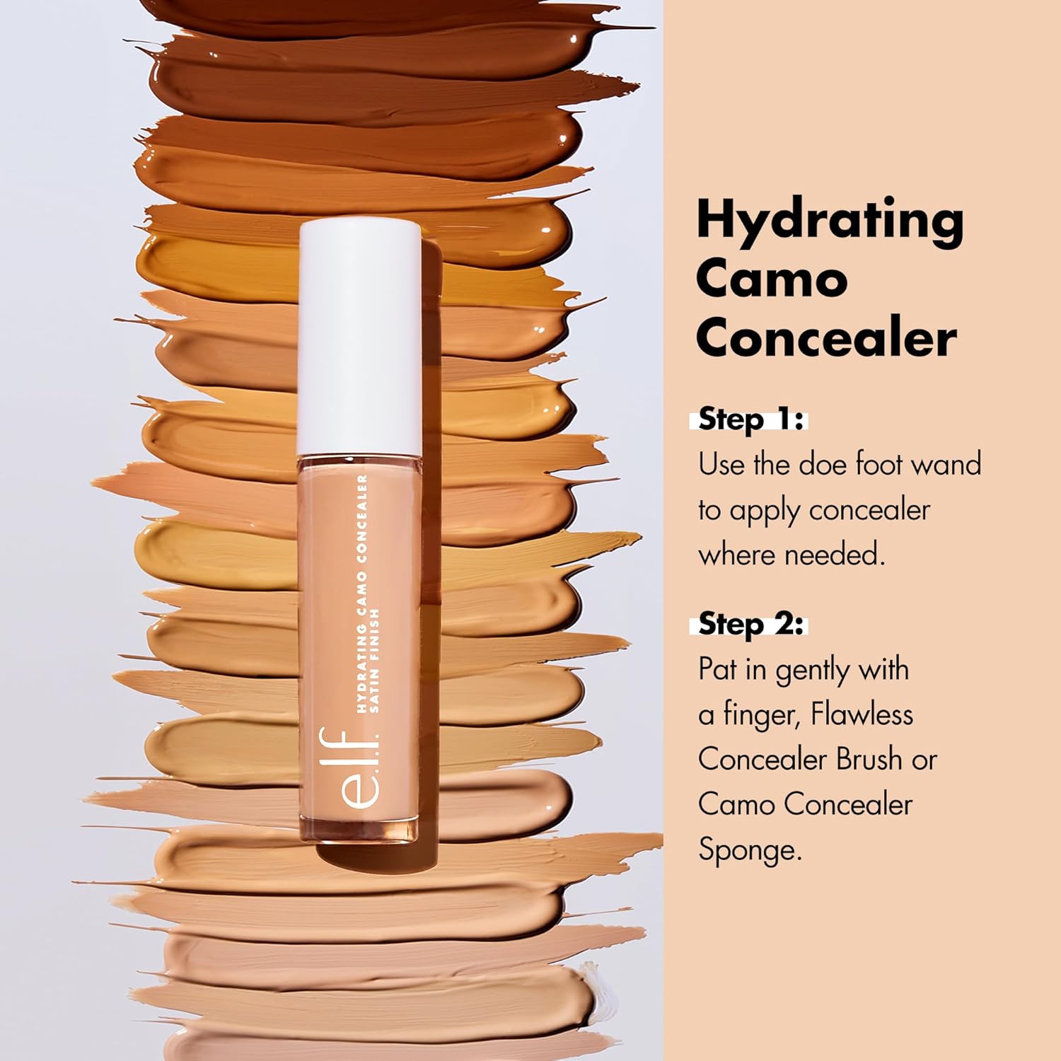 E.l.f. Hydrating Camo Concealer, Covers Blemishes & Under - Eye Circles, Full - Coverage & Delivers A Satin Finish, Vegan & Cruelty - Free, Fair Beige - MeStore - Elf