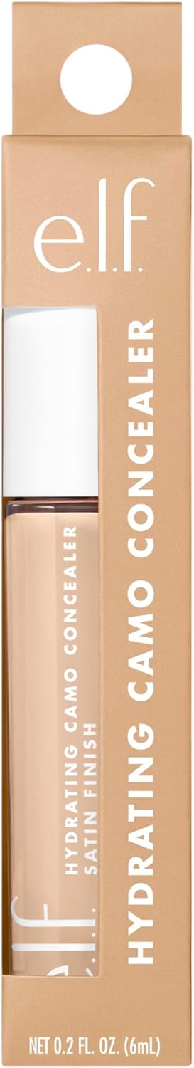 E.l.f. Hydrating Camo Concealer, Covers Blemishes & Under - Eye Circles, Full - Coverage & Delivers A Satin Finish, Vegan & Cruelty - Free, Light Peach - MeStore - Elf