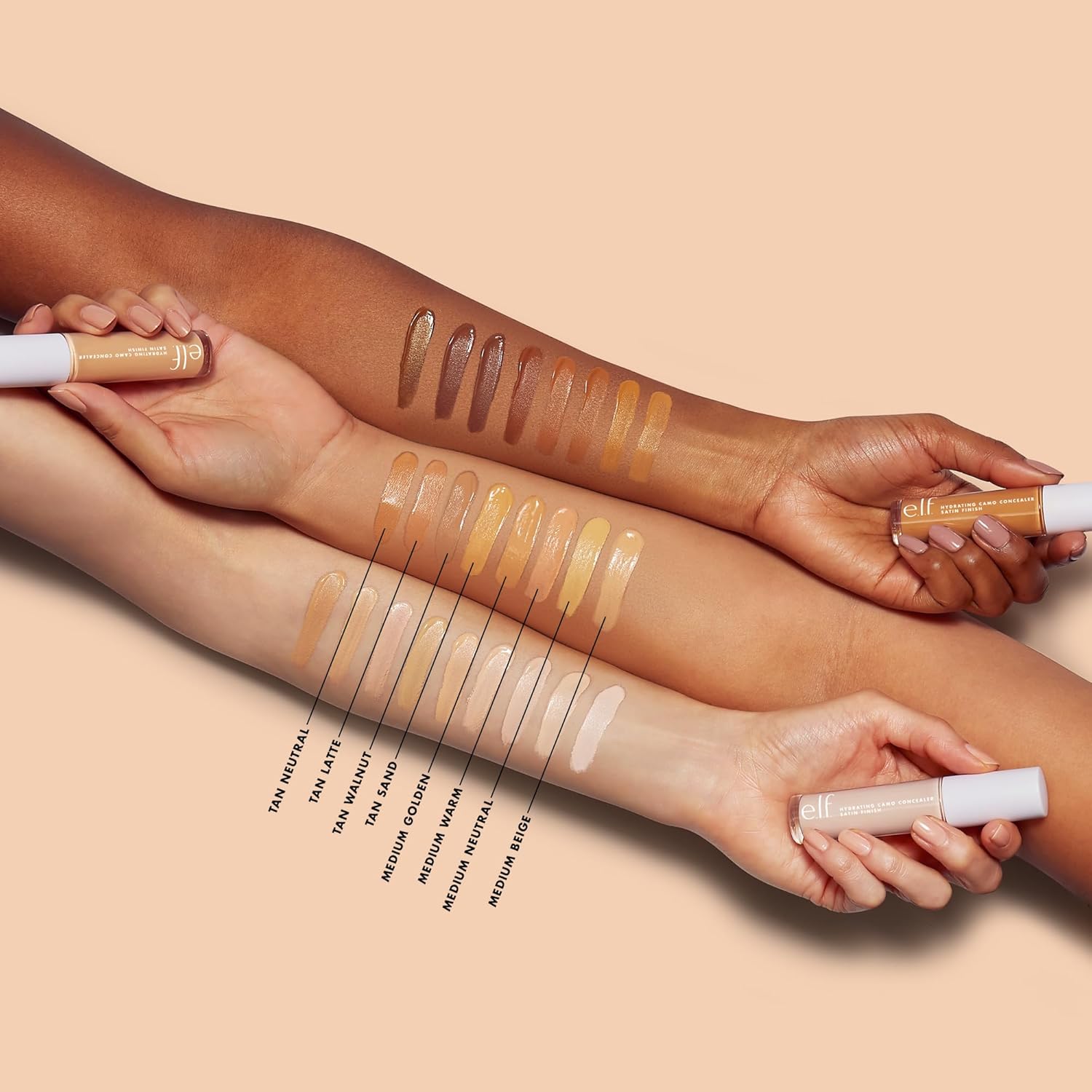 E.l.f. Hydrating Camo Concealer, Covers Blemishes & Under - Eye Circles, Full - Coverage & Delivers A Satin Finish, Vegan & Cruelty - Free, Medium Neutral - MeStore - Elf