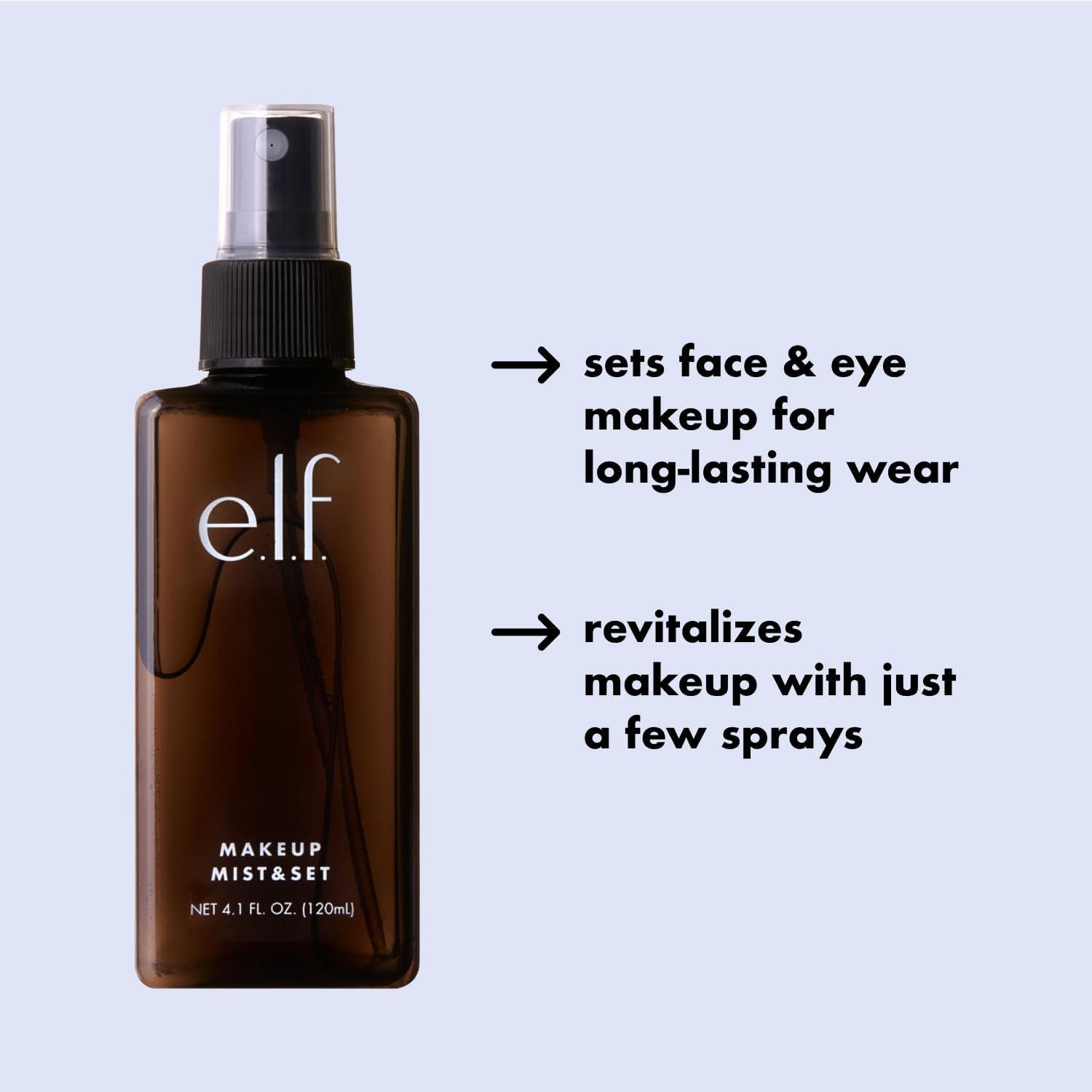 E.l.f. Makeup Mist & Set, Hydrating Setting Spray For Setting & Reviving Makeup, Soothes & Hydrates Skin, Infused With Vitamin A, Vegan & Cruelty - free, 4.05 Fl Oz (120 ml) - MeStore - Elf