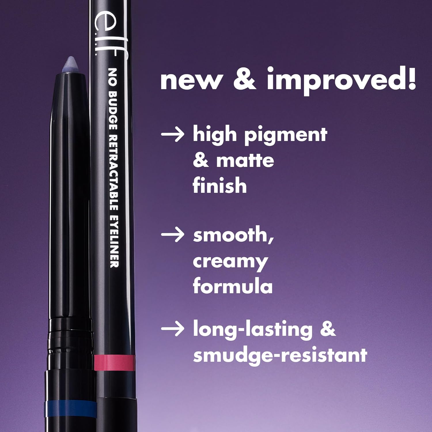 E.l.f. No Budge Retractable Eyeliner, Creamy, Ultra - Pigmented & Waterproof, Creates Bold & Defined Lines, Vegan & Cruelty - Free, Black - MeStore - Elf