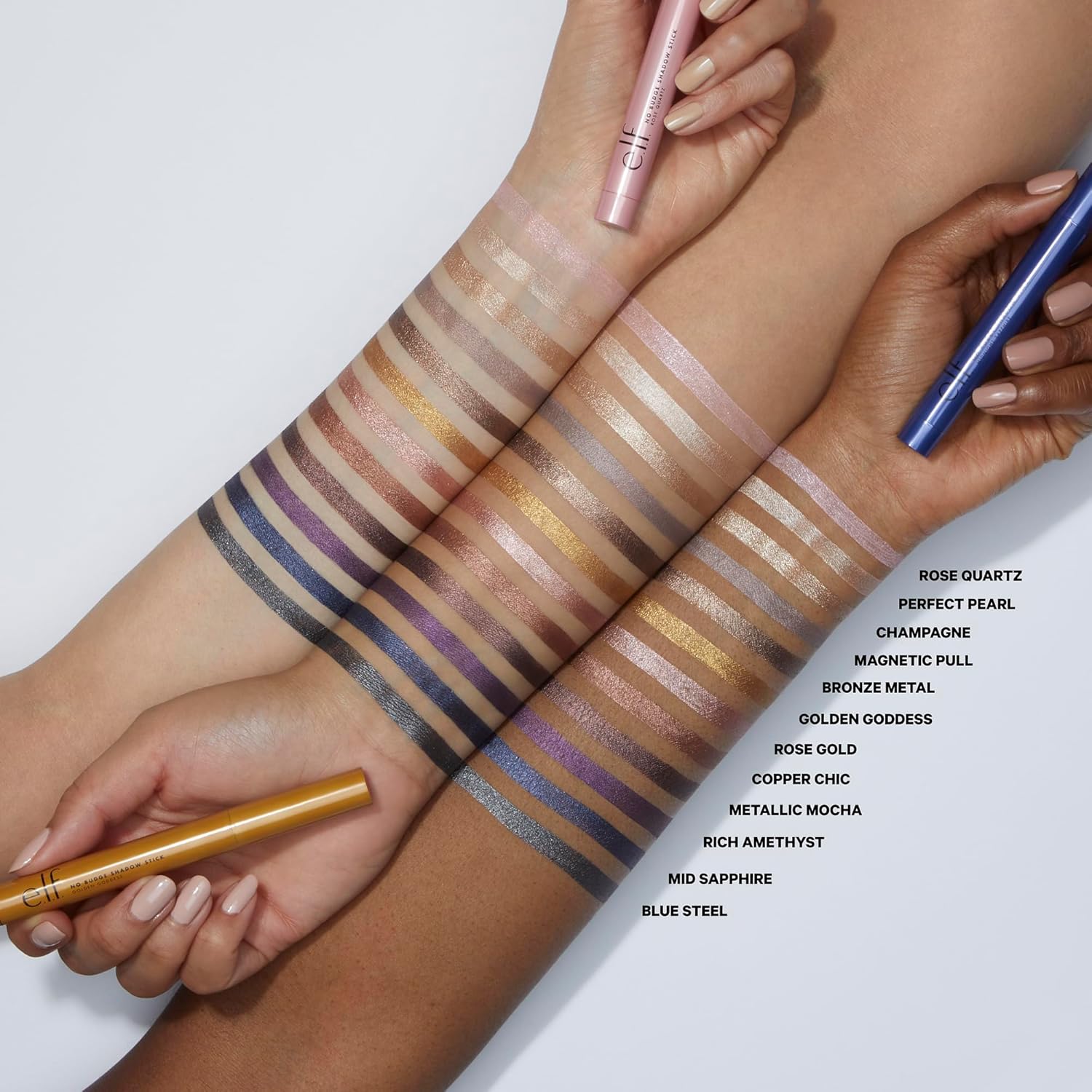 E.l.f. No Budge Shadow Stick, Long - Lasting Cream Eyeshadow Stick For High - Pigment, Metallic Color, Vegan & Cruelty - Free, Rose Gold - MeStore - Elf