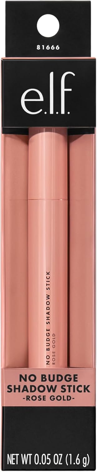 E.l.f. No Budge Shadow Stick, Long - Lasting Cream Eyeshadow Stick For High - Pigment, Metallic Color, Vegan & Cruelty - Free, Rose Gold - MeStore - Elf