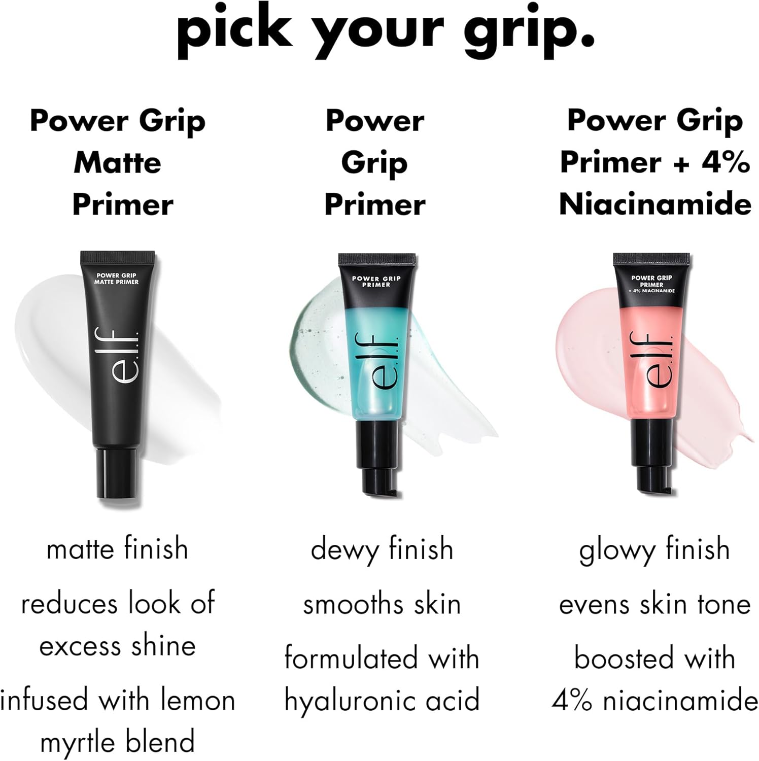 E.l.f. Power Grip Primer + 4% Niacinamide, Gel - Based & Hydrating Face Primer, Evens Skin & Brightens, Grips Makeup, Vegan & Cruelty - Free, 0.8 Fl Oz - MeStore - Elf