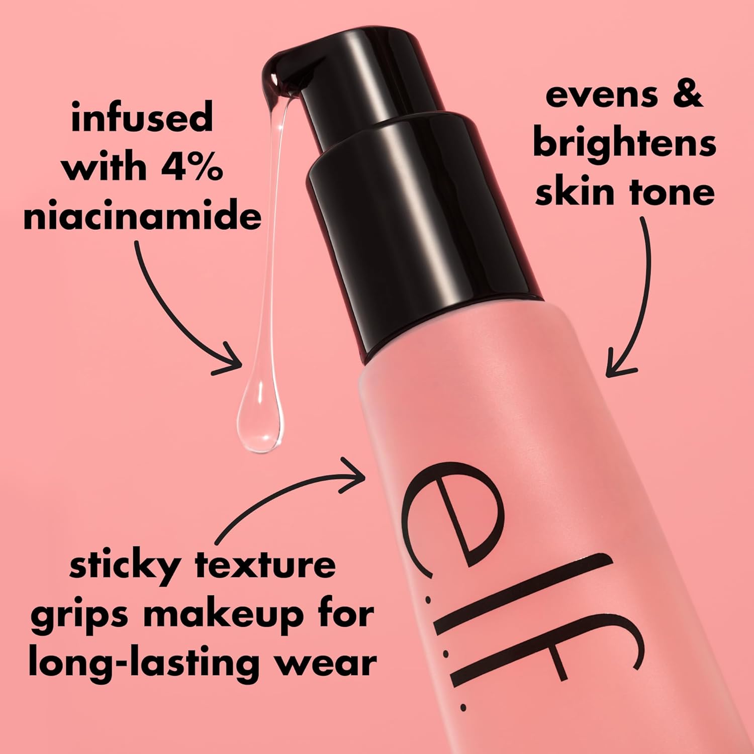 E.l.f. Power Grip Primer + 4% Niacinamide, Gel - Based & Hydrating Face Primer, Evens Skin & Brightens, Grips Makeup, Vegan & Cruelty - Free, 0.8 Fl Oz - MeStore - Elf
