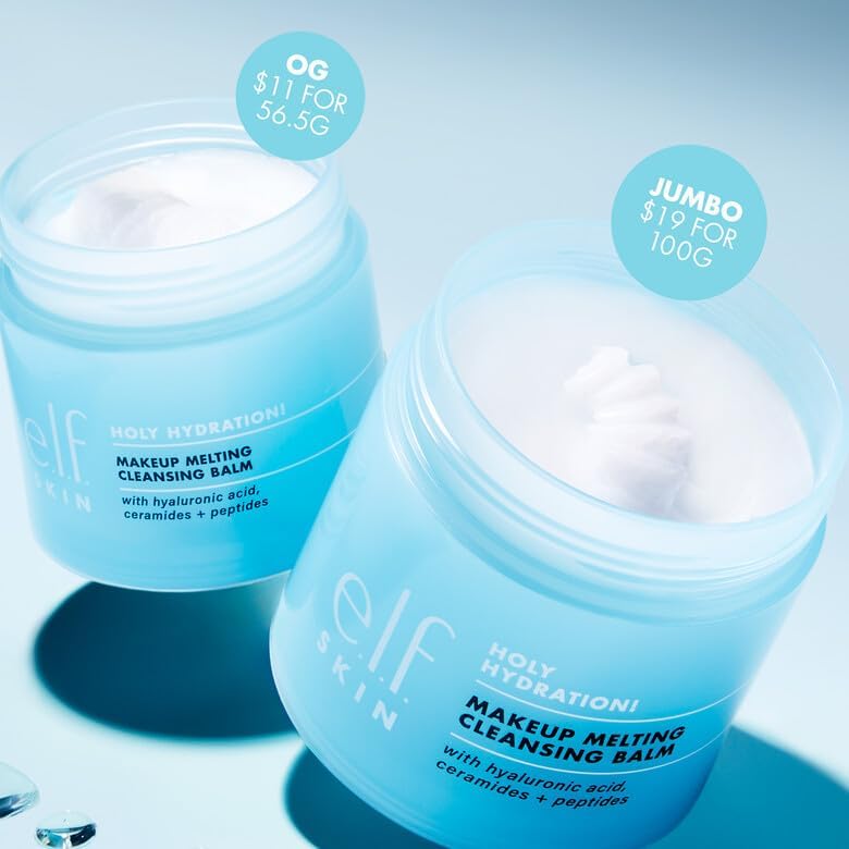 E.l.f. SKIN Holy Hydration! Makeup Melting Cleansing Balm, Face Cleanser & Makeup Remover, Infused with Hyaluronic Acid to Hydrate Skin - MeStore - Elf