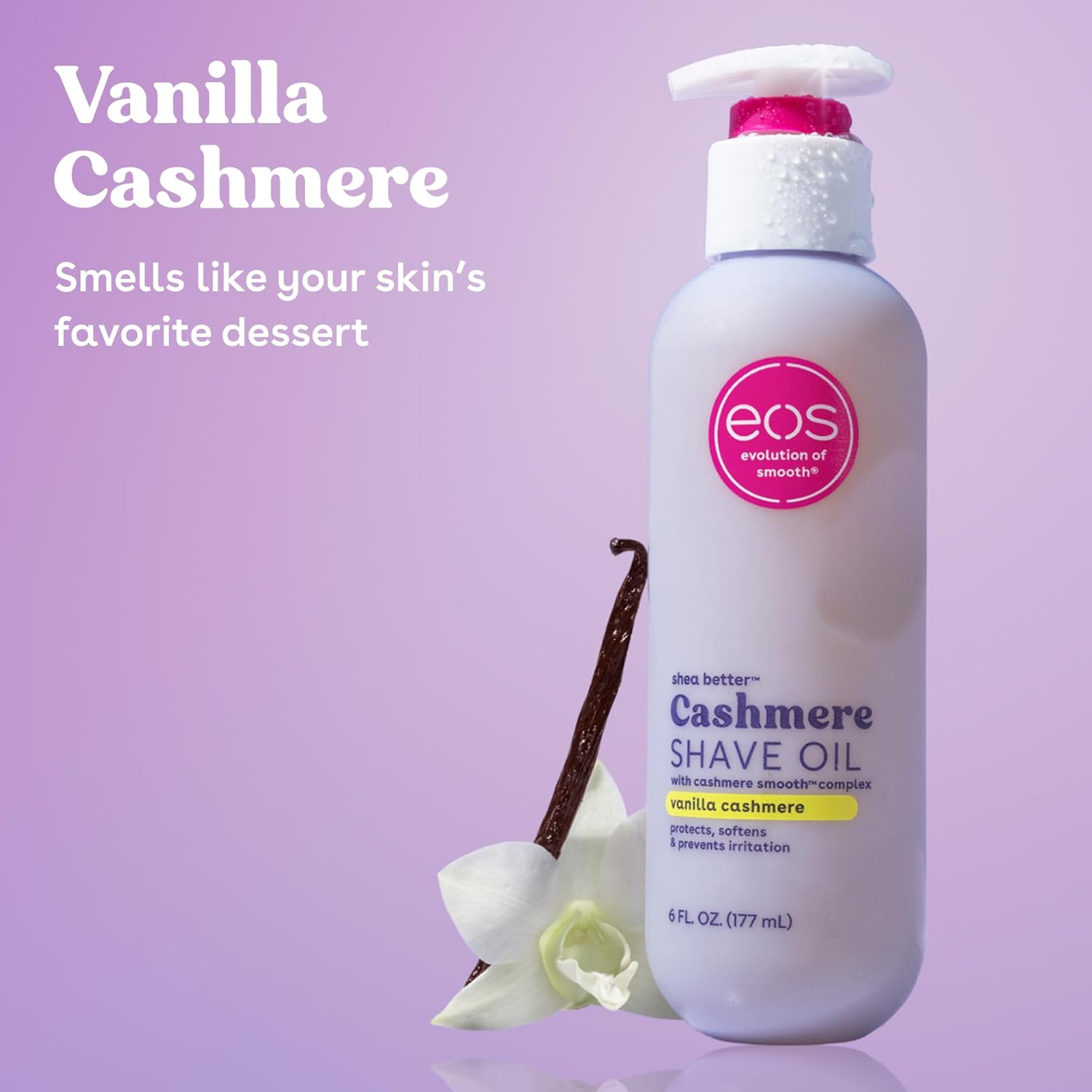 EOS Cashmere Skin Collection Shave Oil- Vanilla Cashmere Scented 6oz. - MeStore - EOS