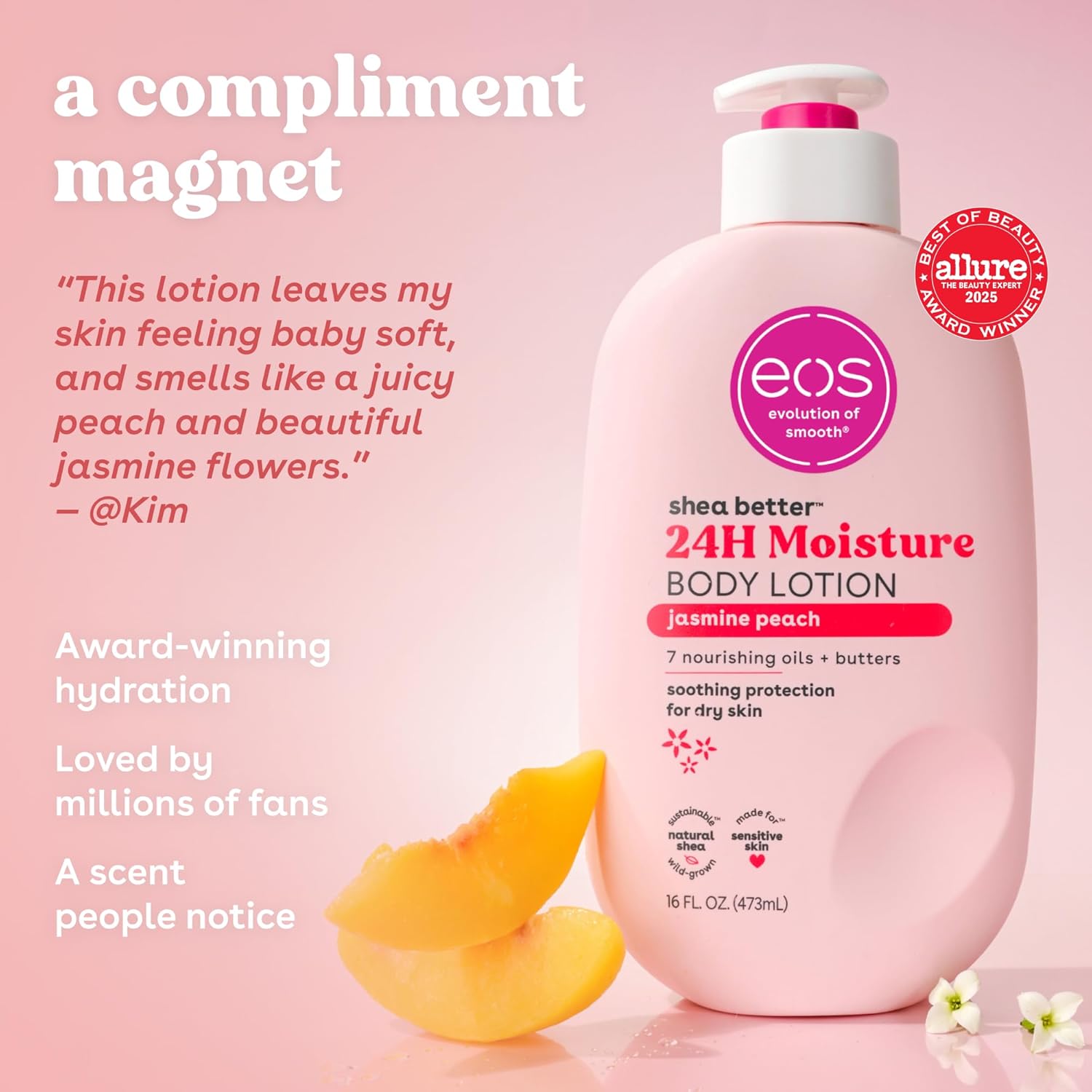 EOS Shea Better Body Lotion 16oz Jasmine Peach - MeStore - EOS