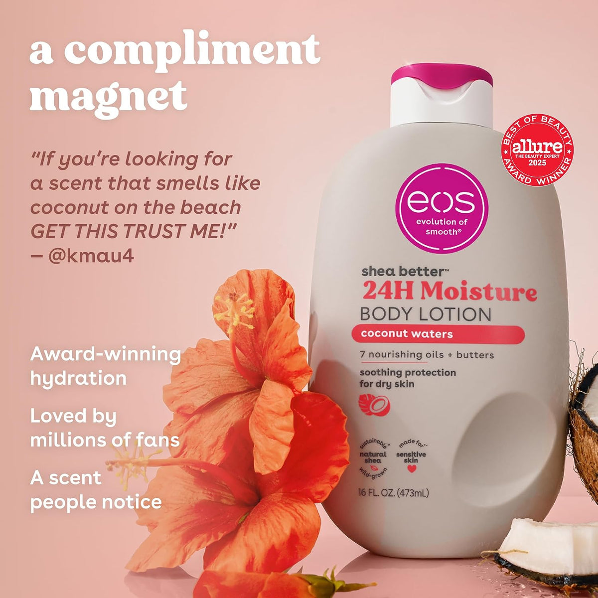 EOS Shea Better Body Lotion coconut waters 16oz - MeStore - EOS