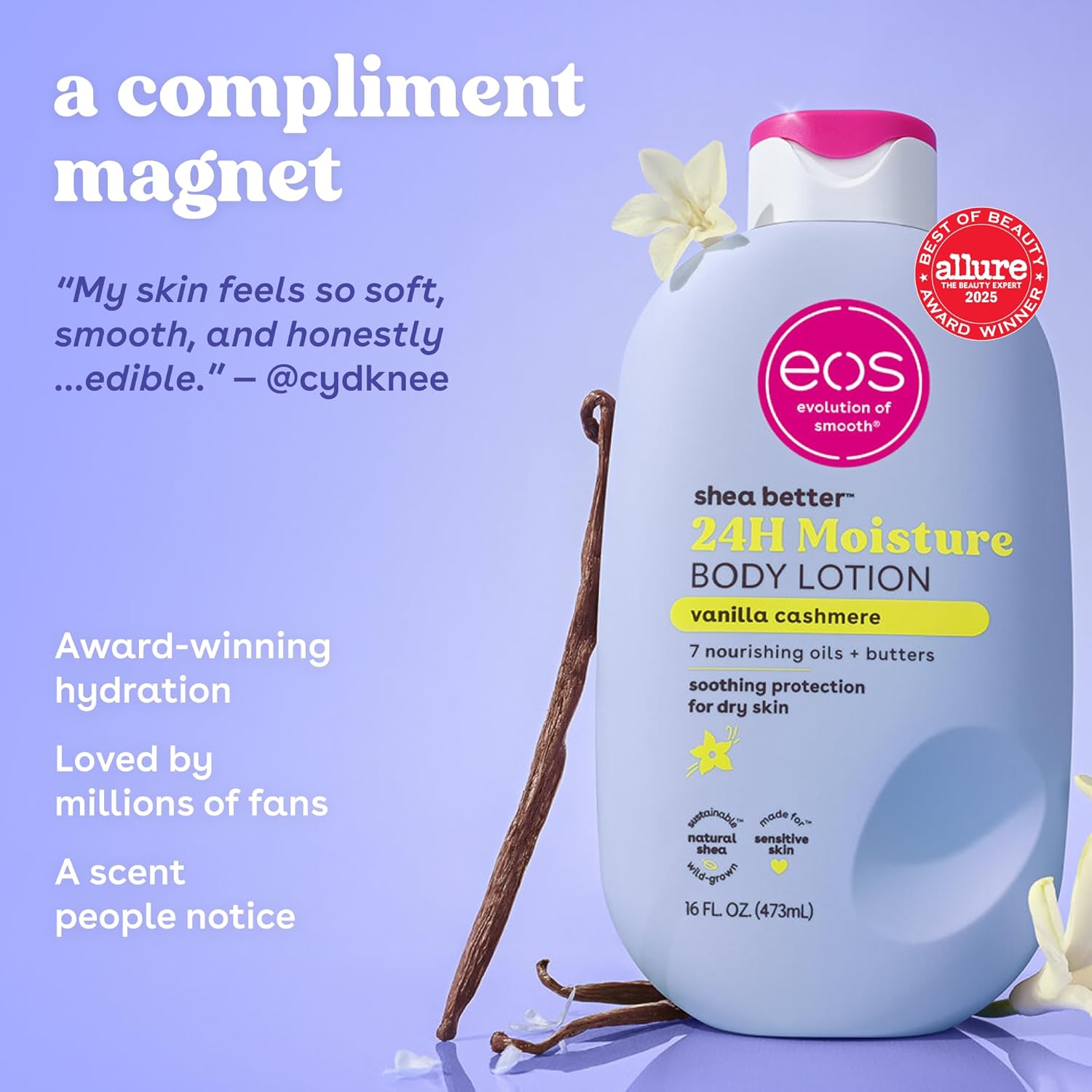 EOS Shea Better Body Lotion , vanilla cashmere 16oz - MeStore - EOS