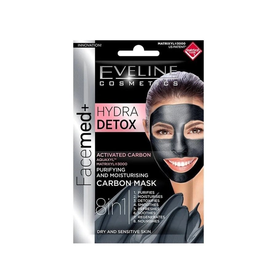 FACEMED+ HYDRA DETOX PURIFYING & MOISTURISING CARBON MASK 2X5ML - MeStore - Eveline