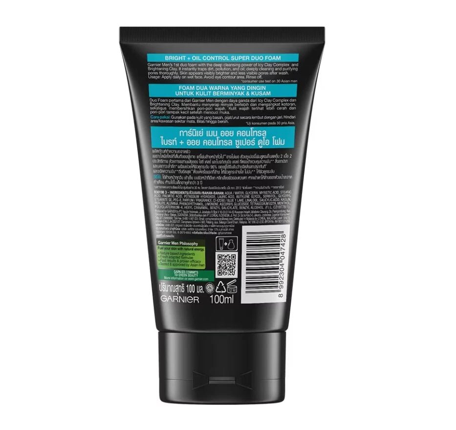 Garnier Oil Control Bright +Oil Control Super Dio Foam 100 Ml - MeStore - MeStore
