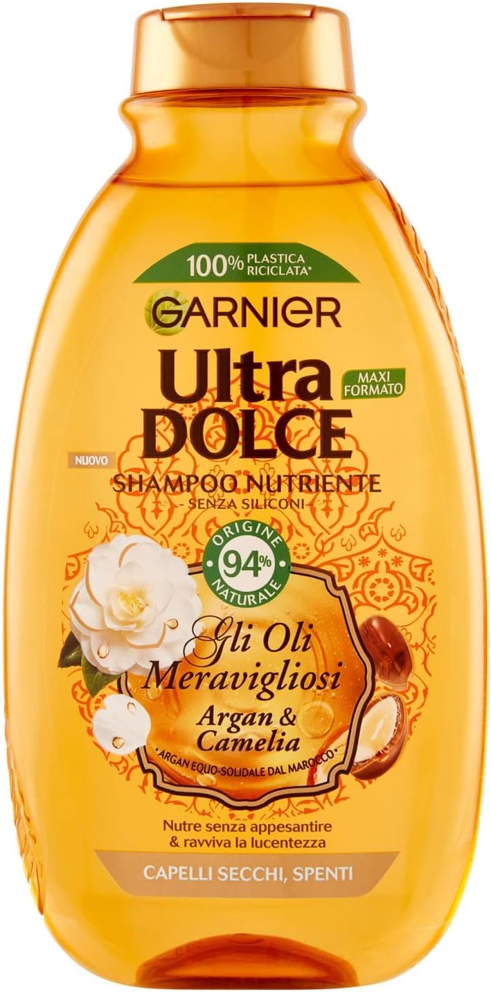 Garnier Ultra Dolce Shampoo Gli Oli Meravigliosi Argan & Camelia - 300 Ml - MeStore - Garnier