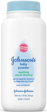 Johnsons Baby Powder With Aloe Vera And Vitamin E Pure Cornstarch, 1.5 oz - MeStore - Johnson's