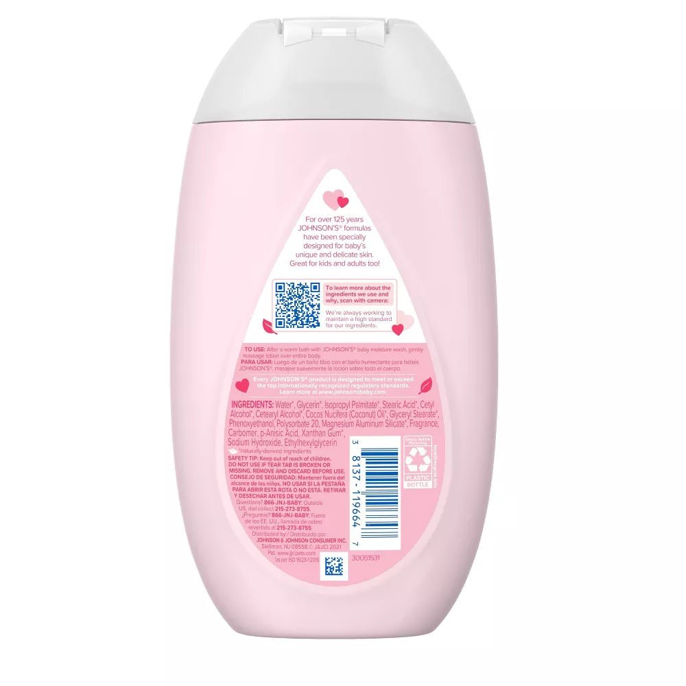 Johnson's Moisturizing Mild Pink Baby Body Lotion, Coconut Oil for Delicate Skin, Hypoallergenic - 13.6 fl oz - MeStore - Johnson's