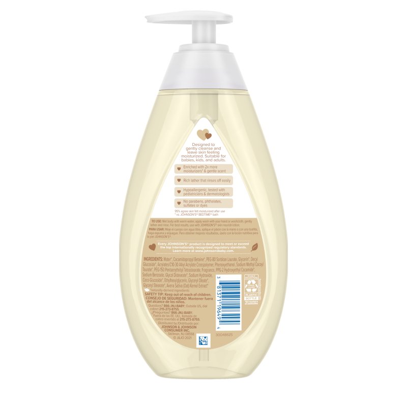 Johnson's skin nourish moisture wash, vanilla & oat, 20.3 oz - MeStore - Johnson's