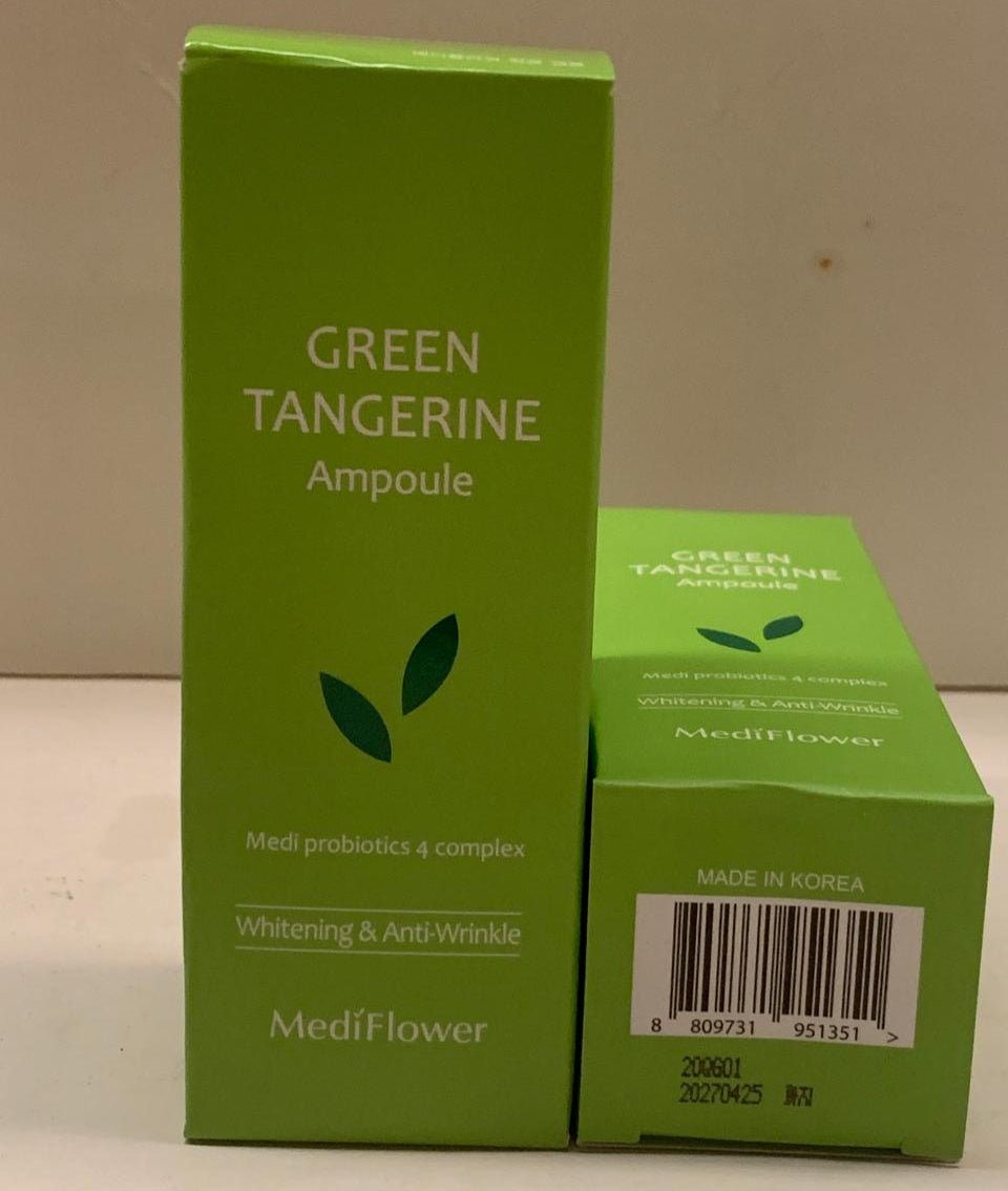 Medi Flower Green Tangerine Ampoule Whitening & Anti - Wrinkle 50ml - MeStore - Medi Flower
