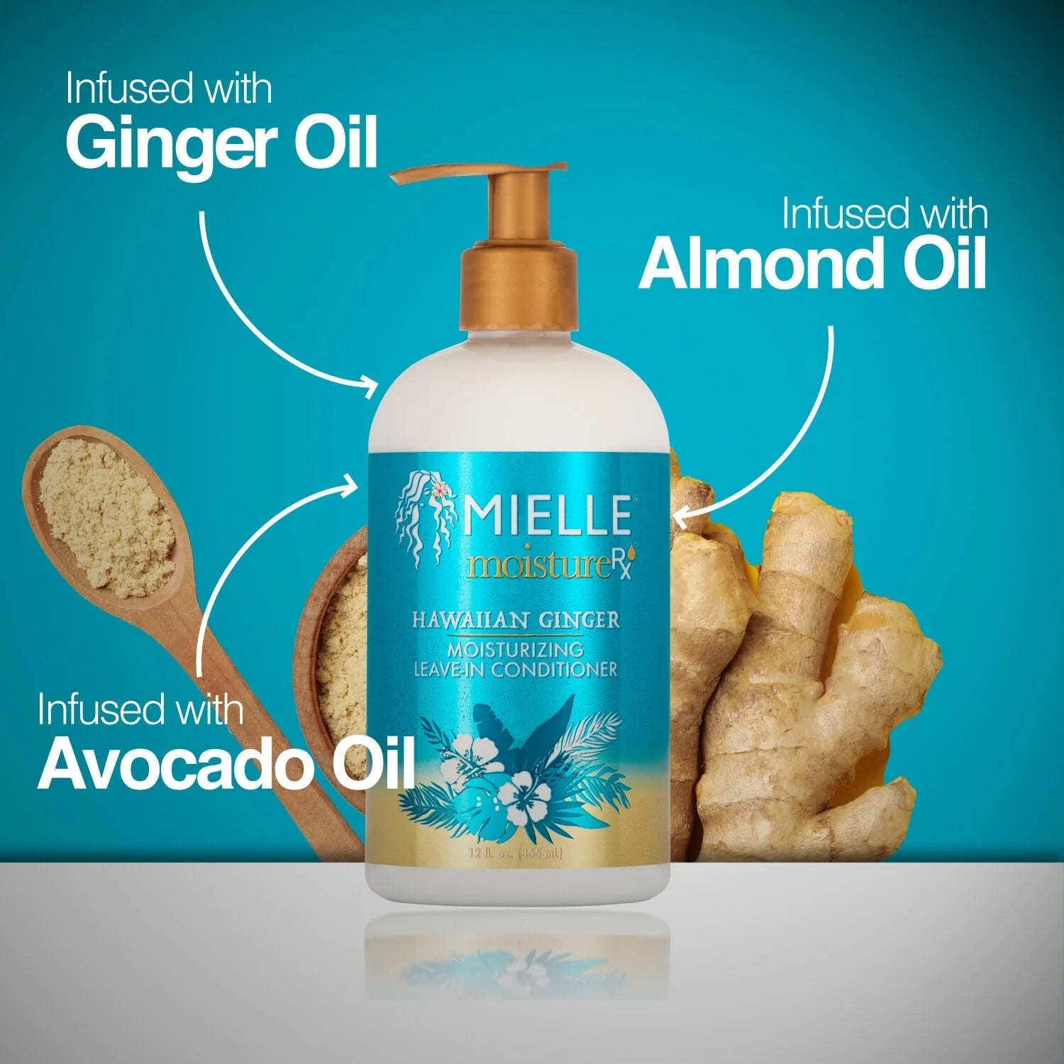 MIELLE ORGANICS - MOISTURE RX HAWAIIAN GINGER MOISTURIZING LEAVE - IN CONDITIONER - 12 OZ - MeStore - Mielle Organics