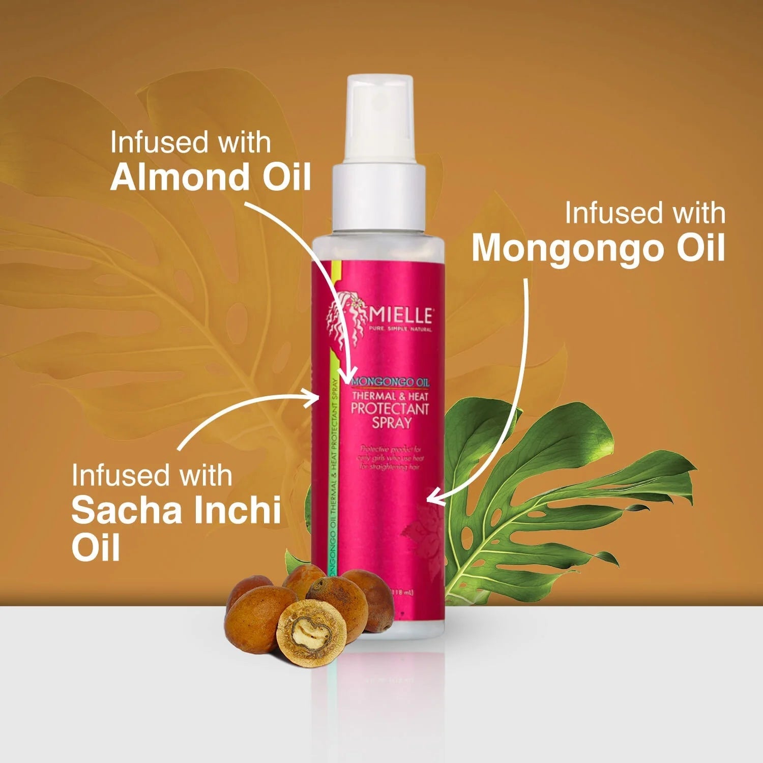MIELLE ORGANICS - MONGONGO OIL THERMAL & HEAT PROTECTANT SPRAY - 4 OZ - MeStore - Mielle Organics