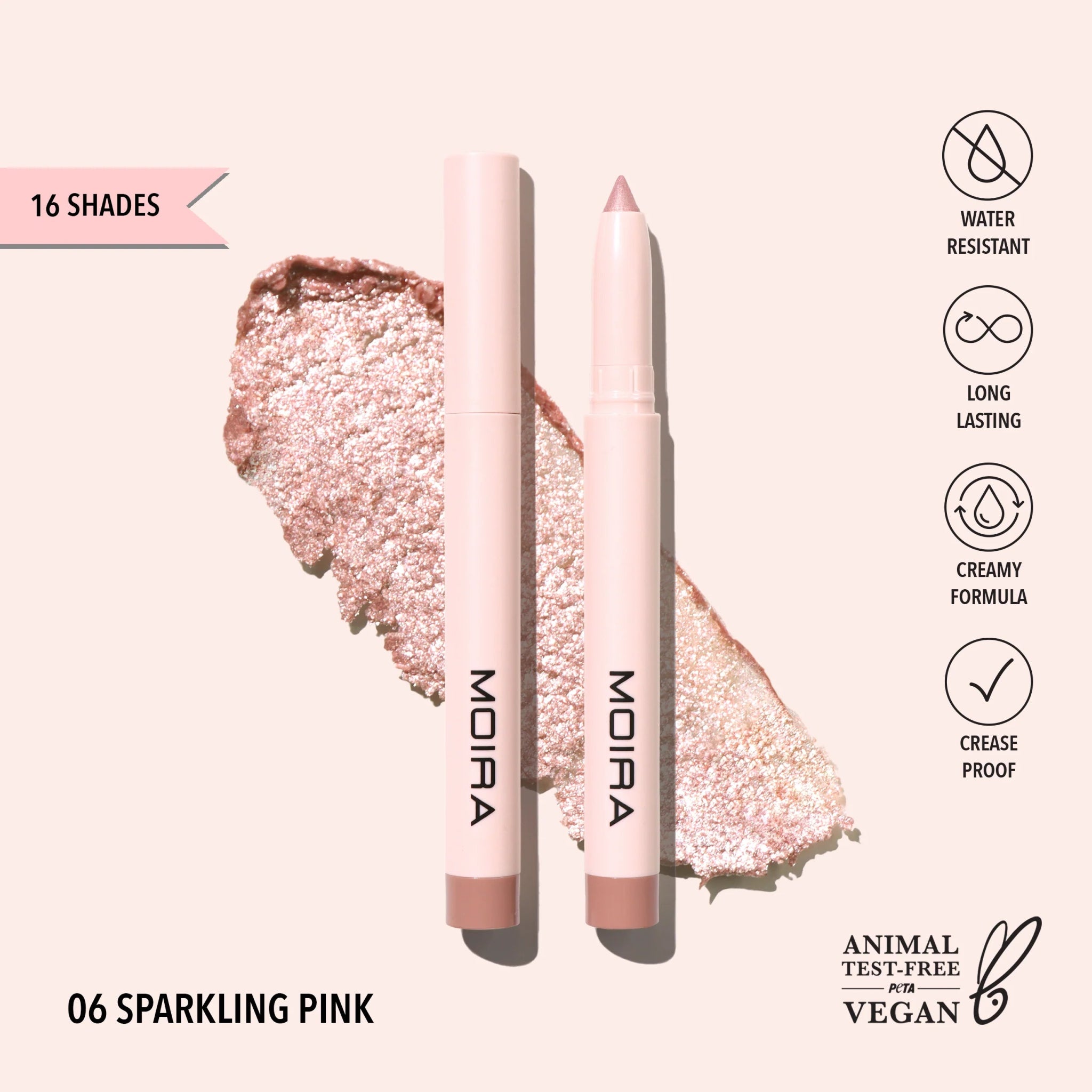 Moira - At Glance Stick Shadow (006, Sparkling Pink) - MeStore - Moira Beauty