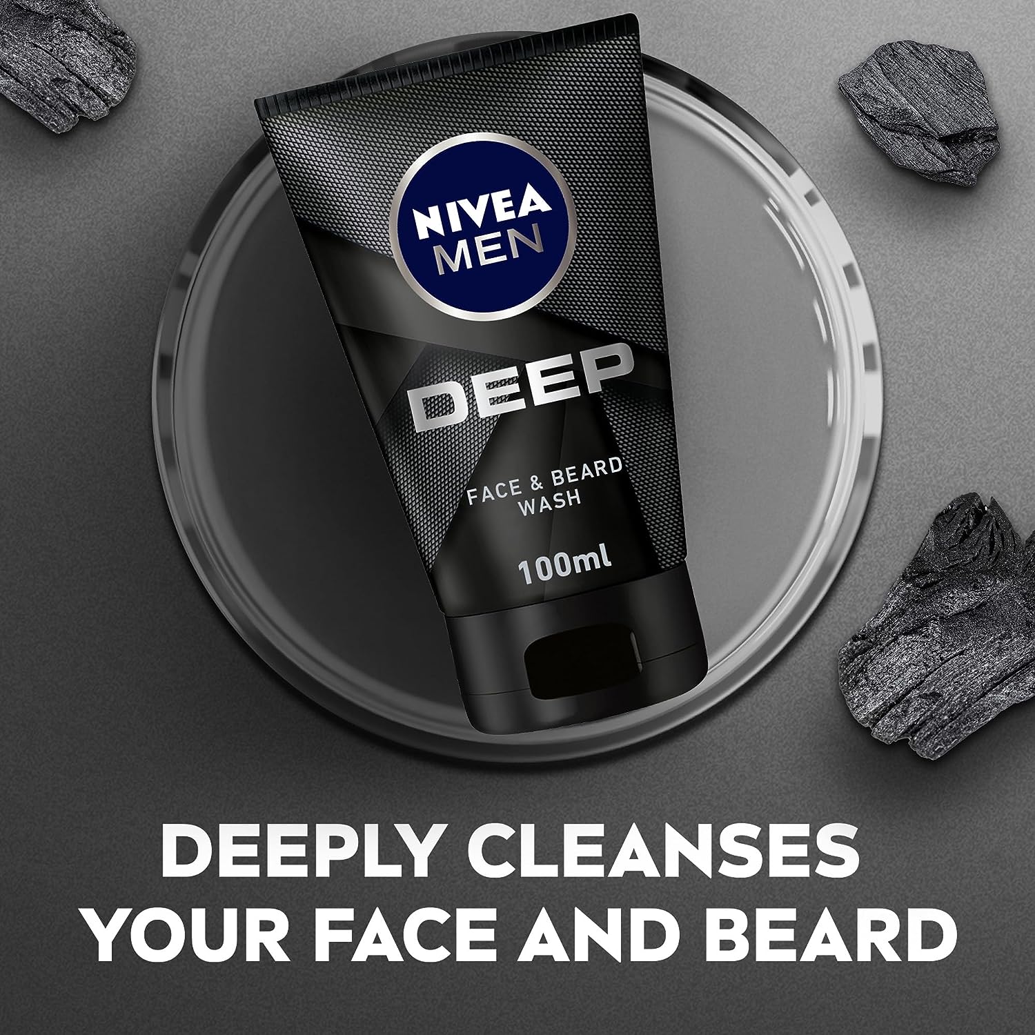 Nivea Face Care Deep Face And Beard Wash - 3.3 Oz. - MeStore - Nivea
