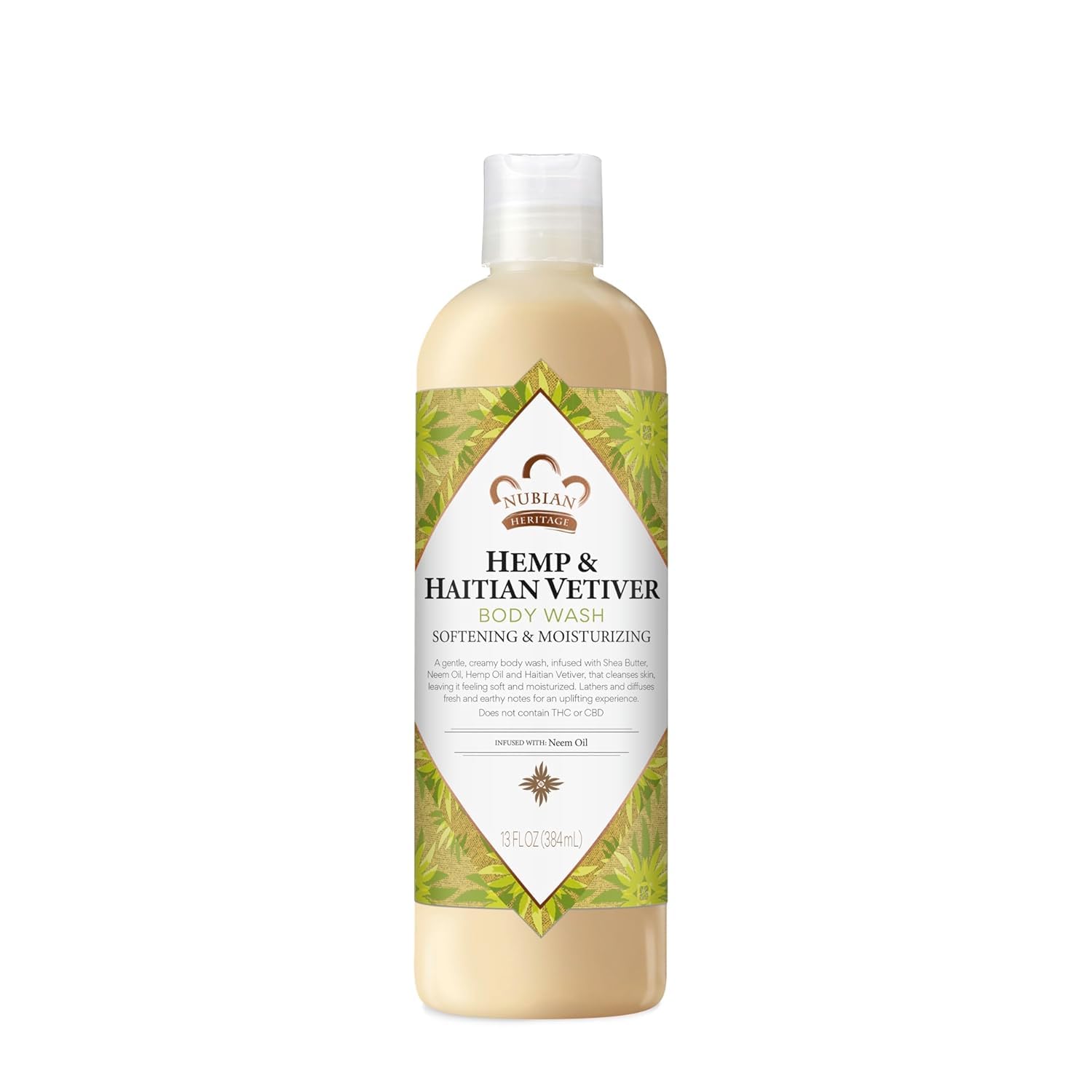 Nubian Heritage Body Wash Indian Hemp & Haitian Vetiver Cleanser for All Skin Types Made with Fair Trade Shea Butter, 13 oz - MeStore - NUBIAN HERITAGE