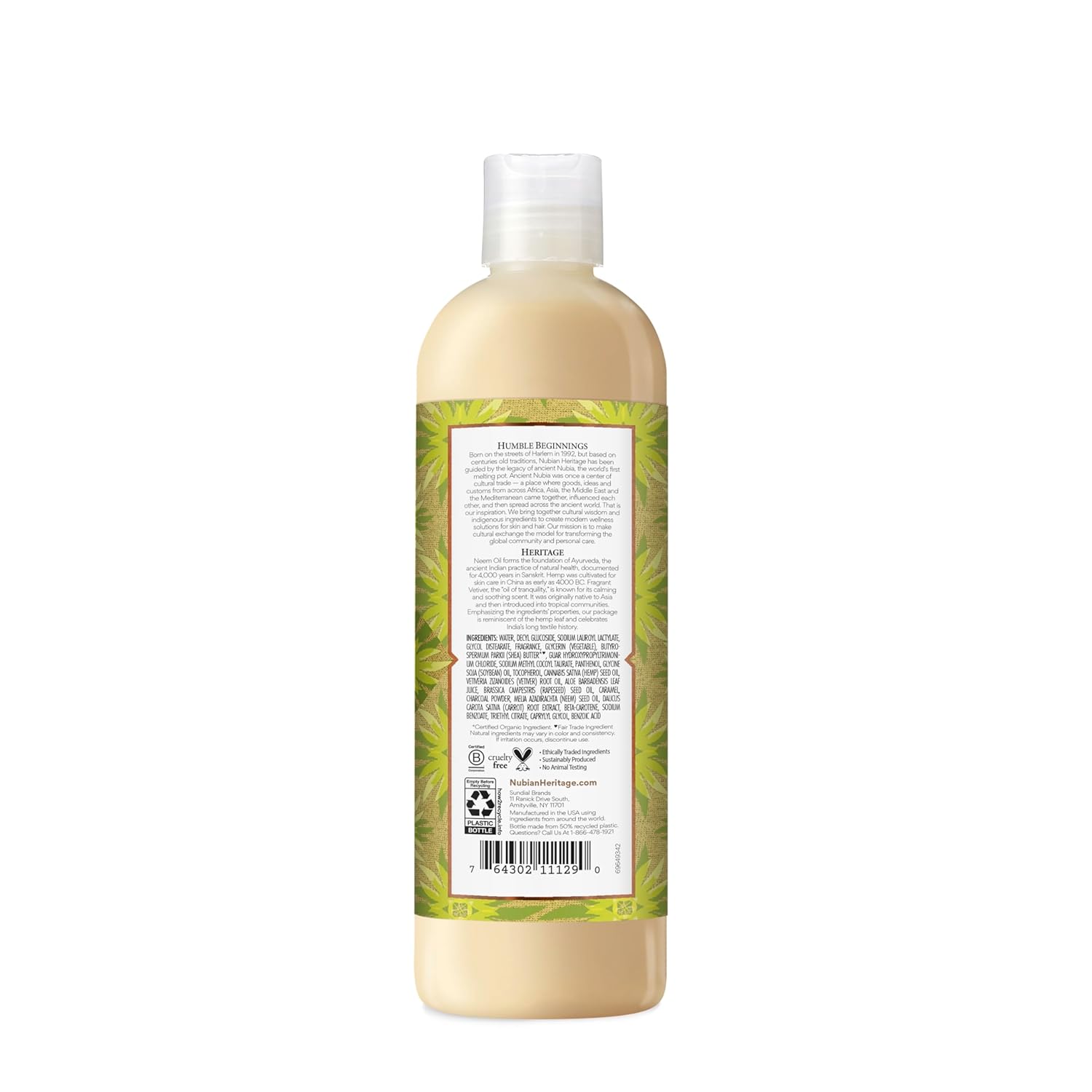 Nubian Heritage Body Wash Indian Hemp & Haitian Vetiver Cleanser for All Skin Types Made with Fair Trade Shea Butter, 13 oz - MeStore - NUBIAN HERITAGE