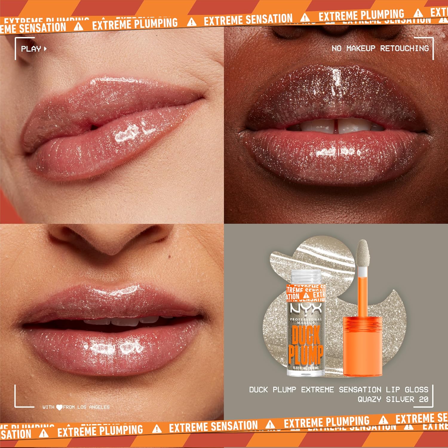 Nyx Professional Makeup Duck Plump Lip Plumping Gloss Quazy Silver - MeStore - NYX