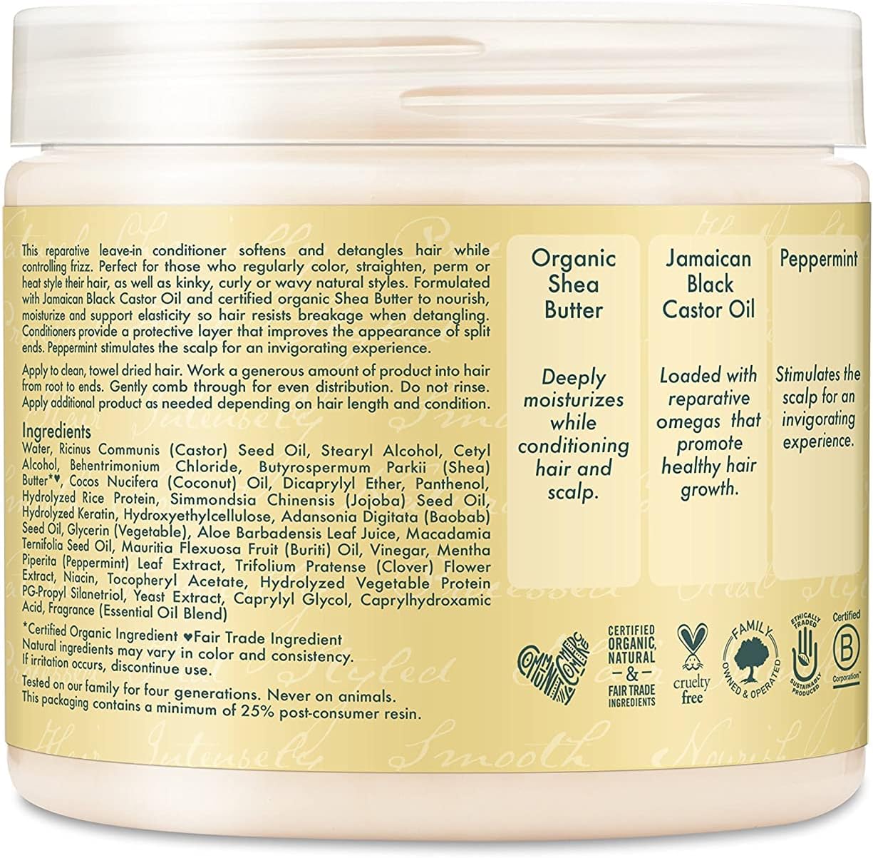 Shea Moisture Leave in Conditioner with Jamaican Black Castor Oil for Hair Growth 15 Oz - MeStore - Shea Moisture
