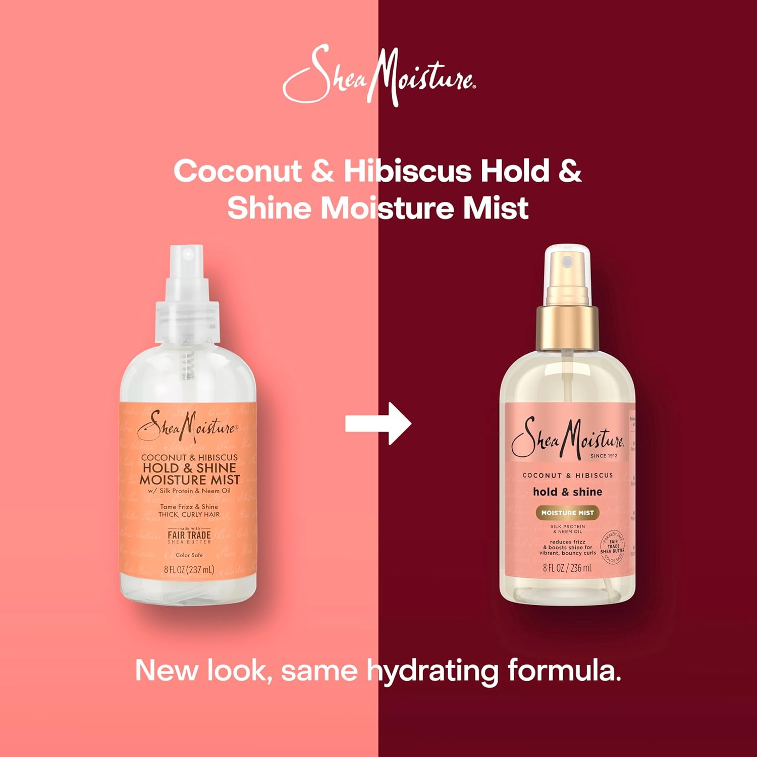 SheaMoisture Hold and Shine Moisture Mist Coconut and Hibiscus for Thick, Curly Hair for Frizz Control 8 oz - MeStore - Shea Moisture
