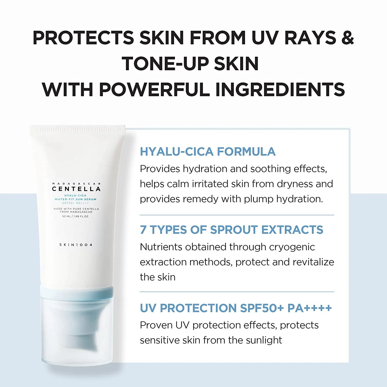 SKIN1004 - Madagascar Centella Hyalu - Cica Water - Fit Sun Serum 15ml - MeStore - SKIN1004