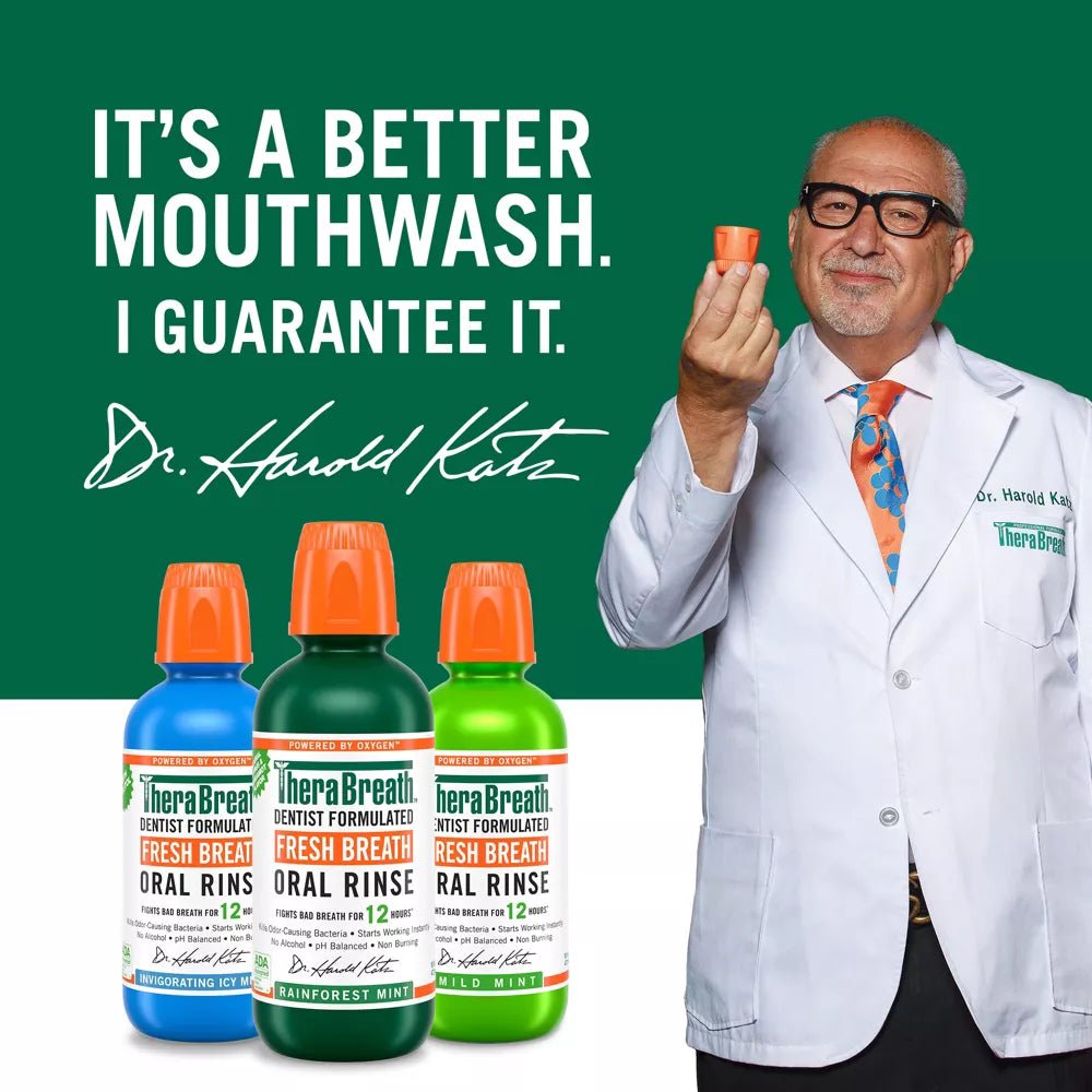 TheraBreath Fresh Breath Oral Rinse Rainforest Mint 16oz - MeStore - TheraBreath