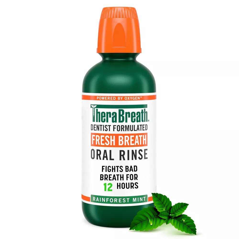 TheraBreath Fresh Breath Oral Rinse Rainforest Mint 16oz - MeStore - TheraBreath