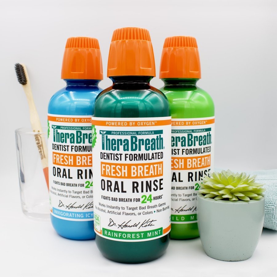 TheraBreath Fresh Breath Oral Rinse Rainforest Mint 16oz - MeStore - TheraBreath