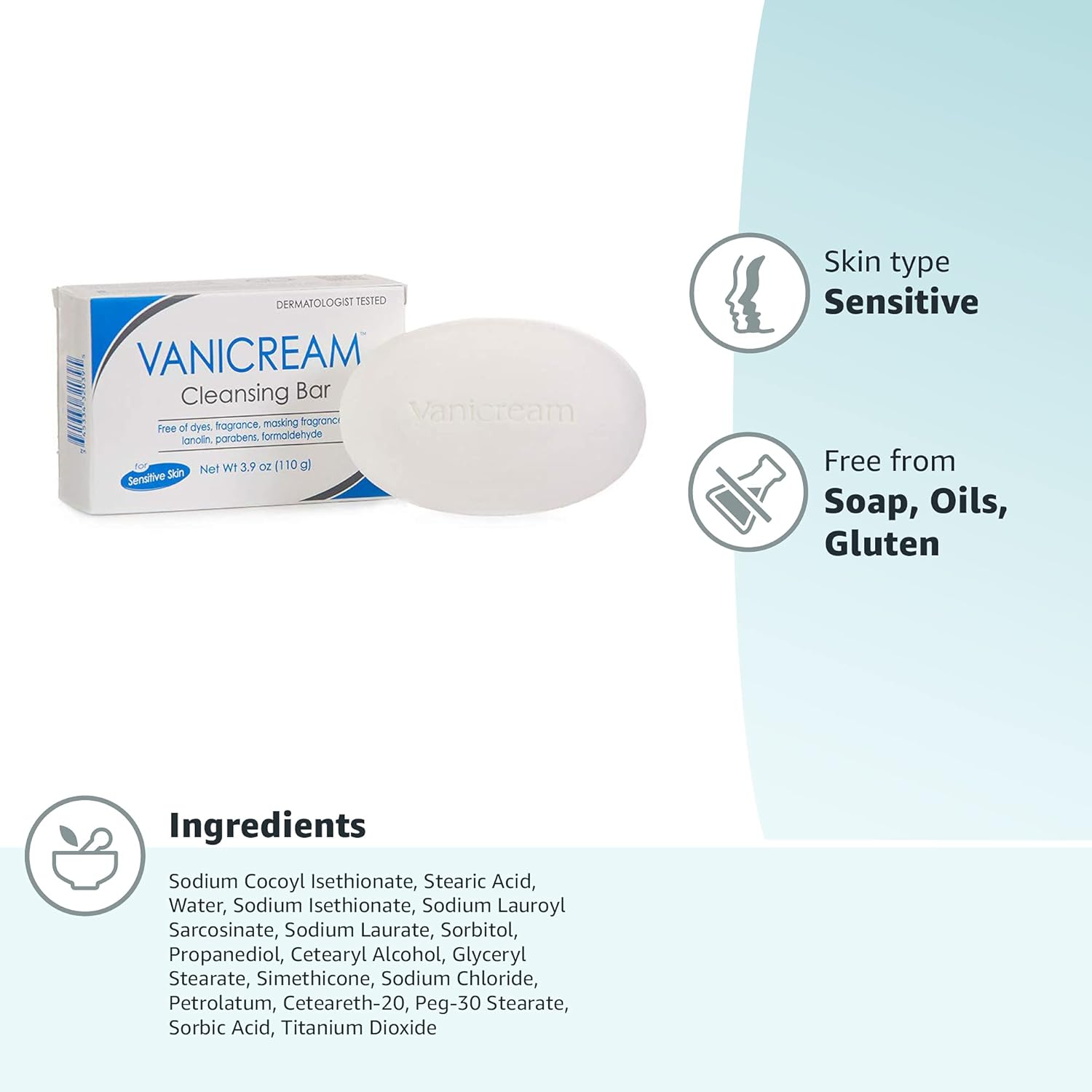 Vanicream Cleansing Bar 3.9oz Bar - MeStore - VANICREAM