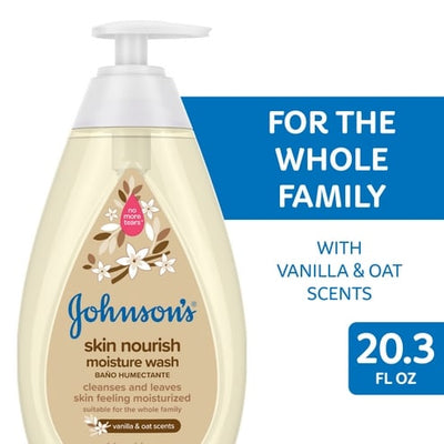 Johnson's skin nourish moisture wash, vanilla & oat, 20.3 oz