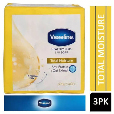 Vaseline Soap 3 Pack 75G Total Moisture Soy & Oat - MeStore - Vaseline