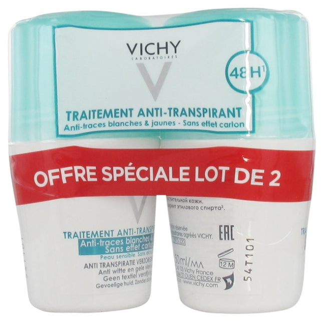 Vichy 48H Anti-Streaks Anti-Perspirant Deodorant Roll-On 2 x 50ml