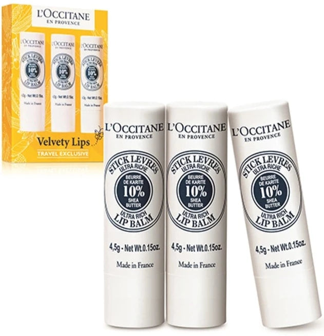 Loccitane Velvety Lips 4.5g X3 Gift Set Skin Care - MeStore