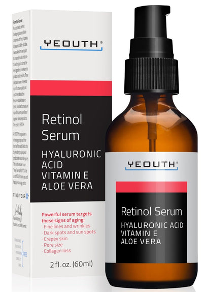 Yeouth 2.5% Retinol Serum With Hyaluronic Acid,vitamin E, Aloe Vera, 2oz - MeStore