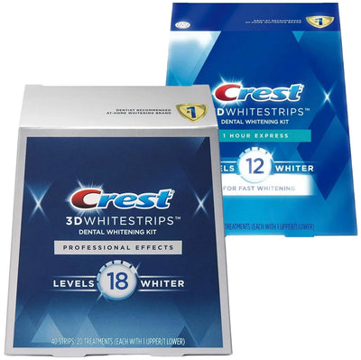 Crest 3D Whitestrips Professional Effects + Bonus 1 Hour Express Whitestrips - MeStore